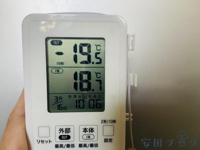 温度計　-19.5℃